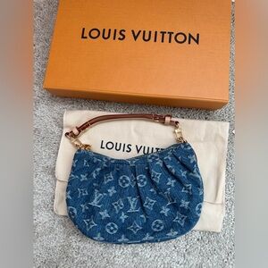 Louis Vuitton Pochette Valley Monogram Blue Denim Shoulder Bag